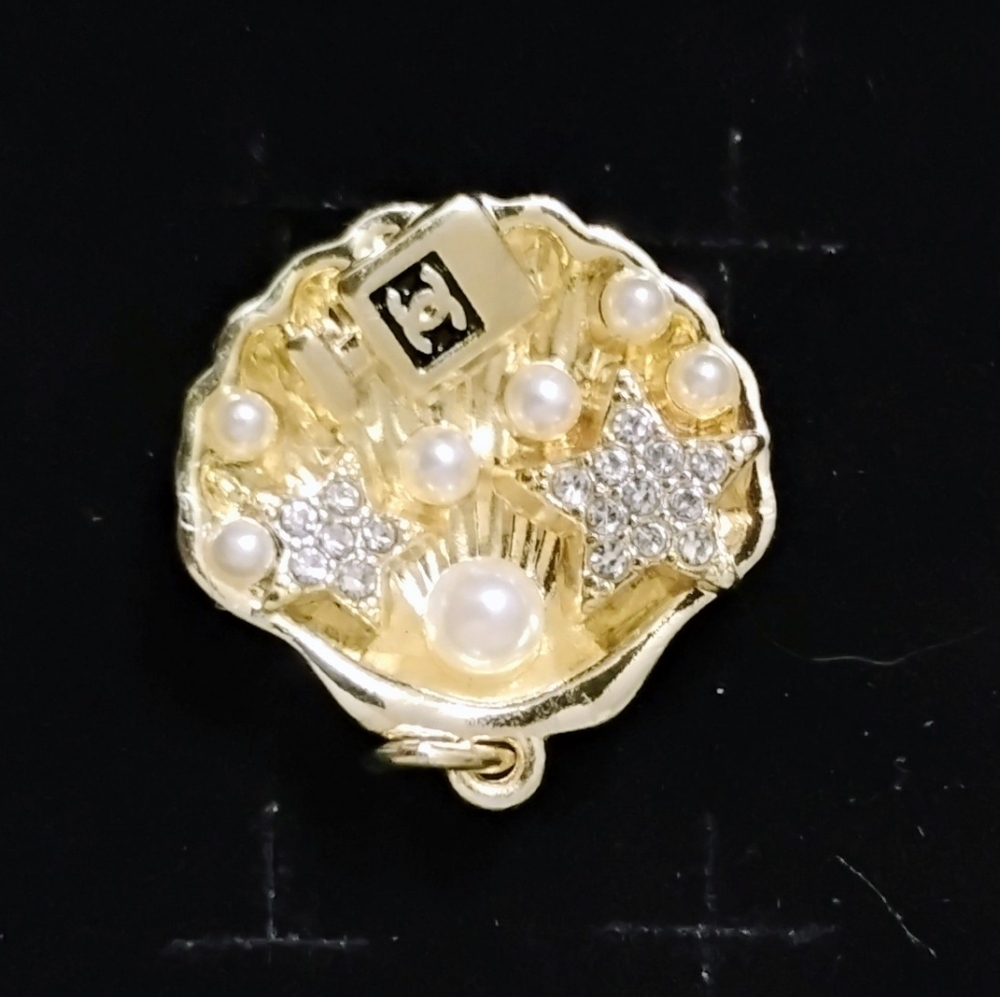 Elegant Upcycled Small Gold and Pearl Charm